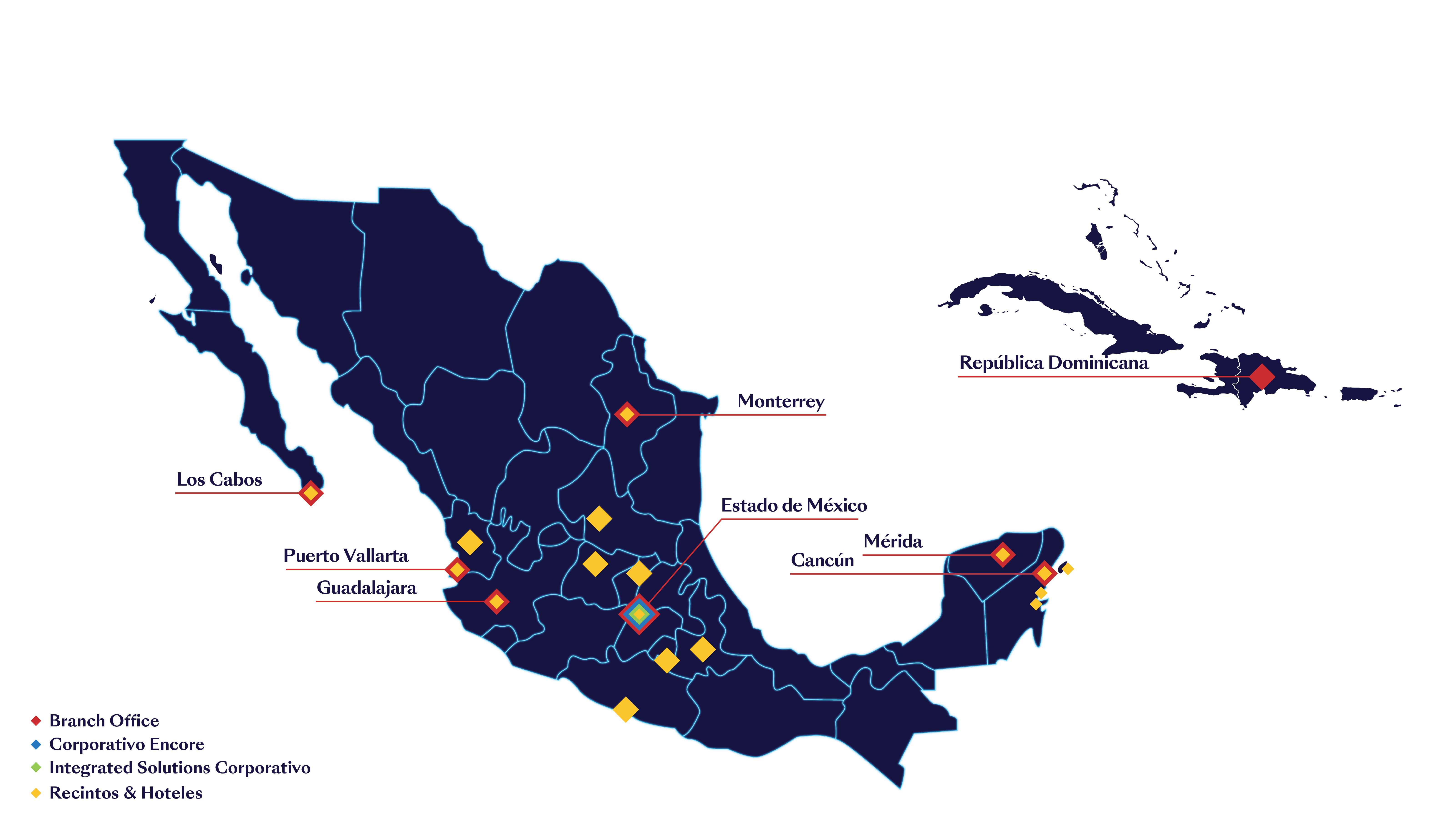 Coverage map - Event Management | Encore Mexico